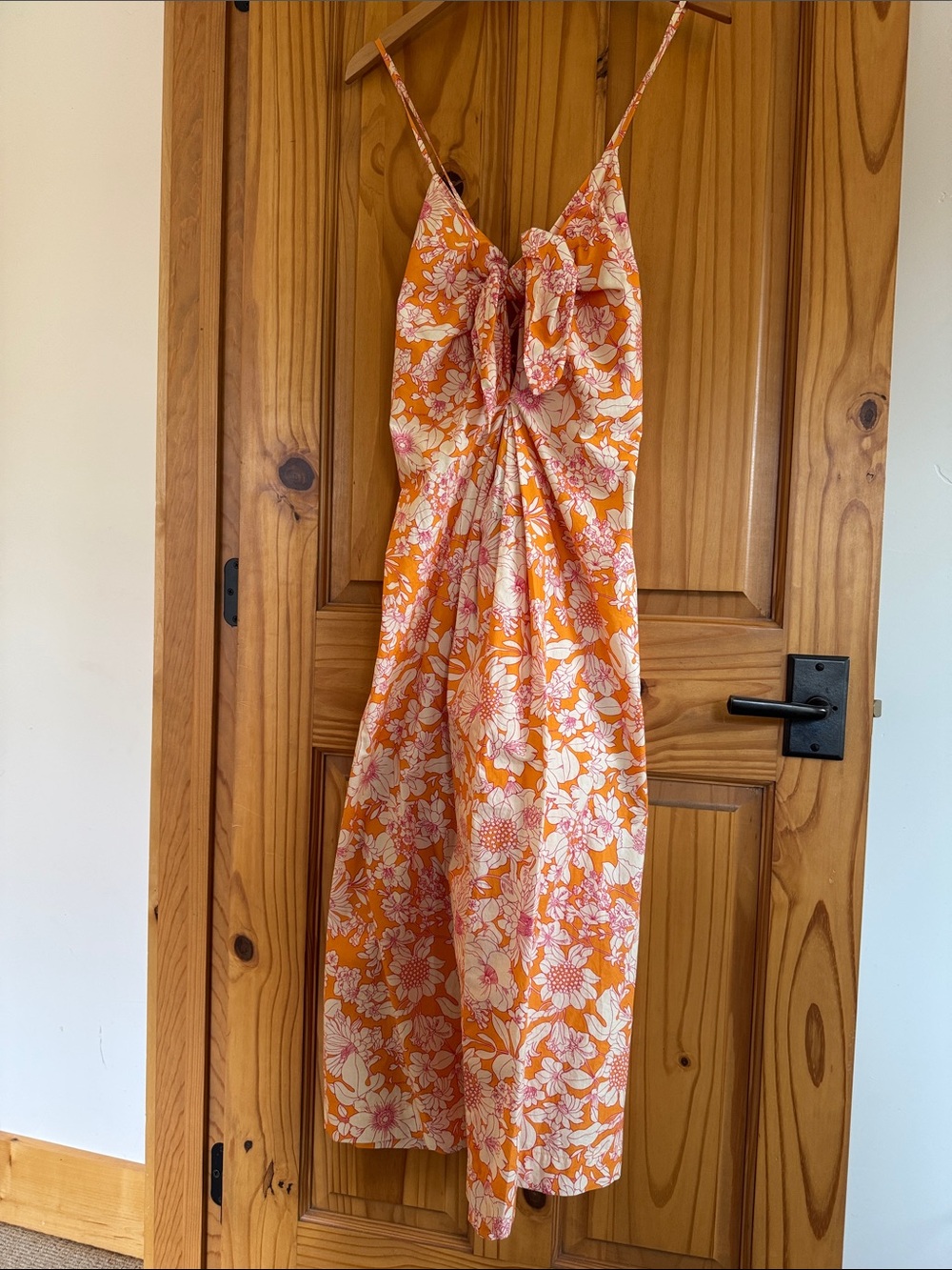 J. Crew Orange Floral Maxi Dress with Pink and White Flowers